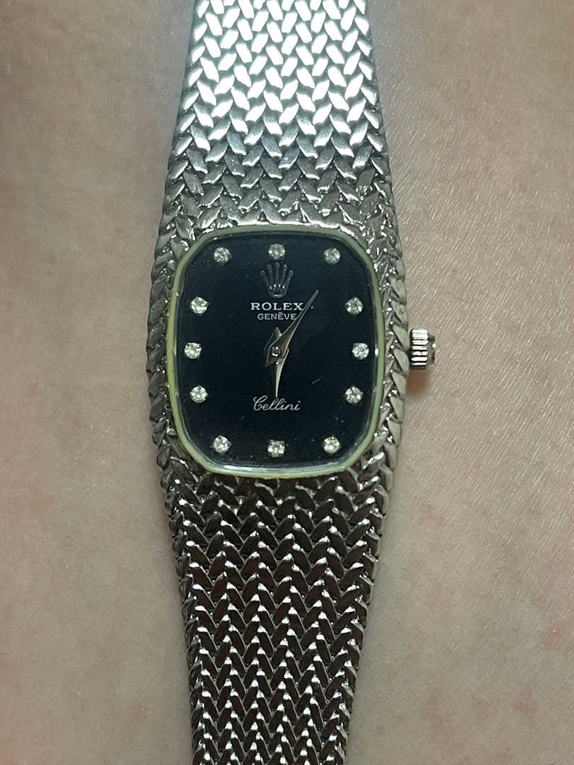 ROLEX Celini 黒文字盤 メッシュバンド