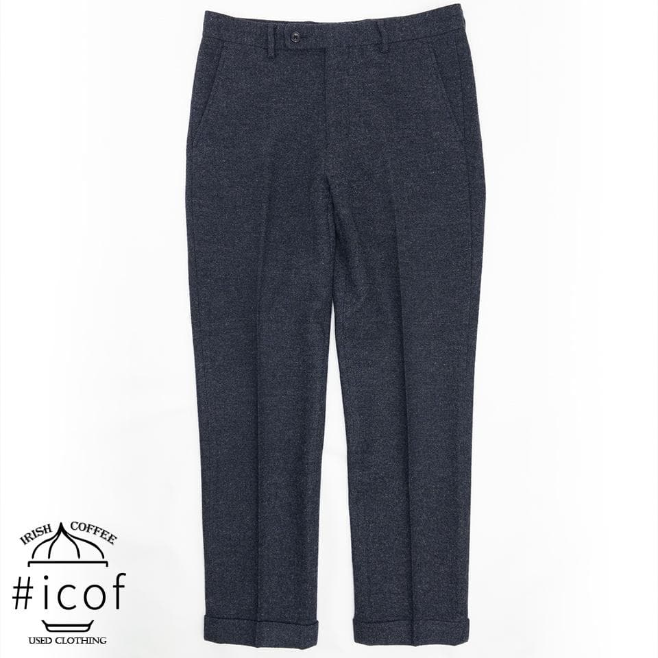 ツイード アンコン 日本製生地 glr スーツ 厚手 A4 紺 b22