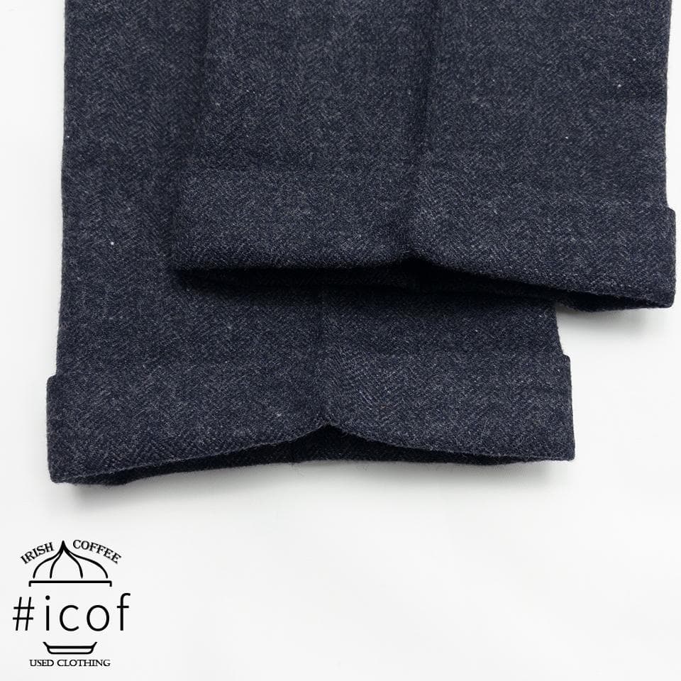 ツイード アンコン 日本製生地 glr スーツ 厚手 A4 紺 b22