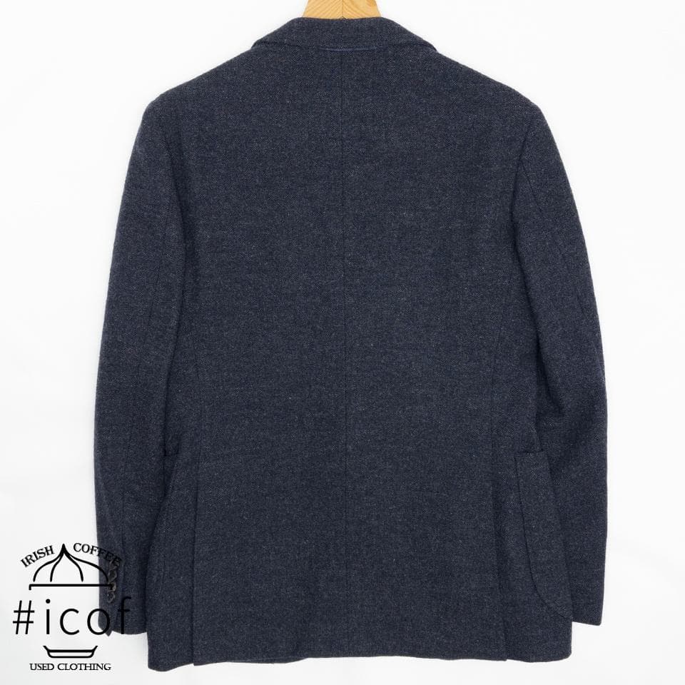 ツイード アンコン 日本製生地 glr スーツ 厚手 A4 紺 b22