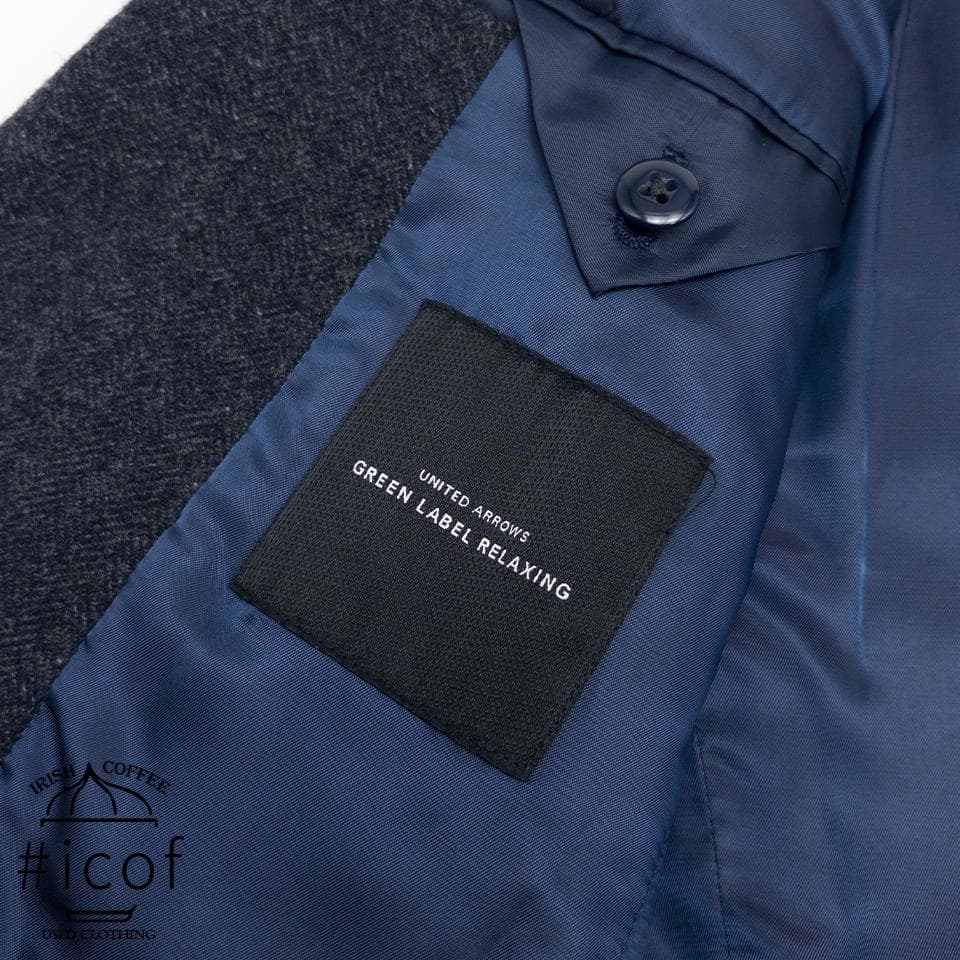 ツイード アンコン 日本製生地 glr スーツ 厚手 A4 紺 b22