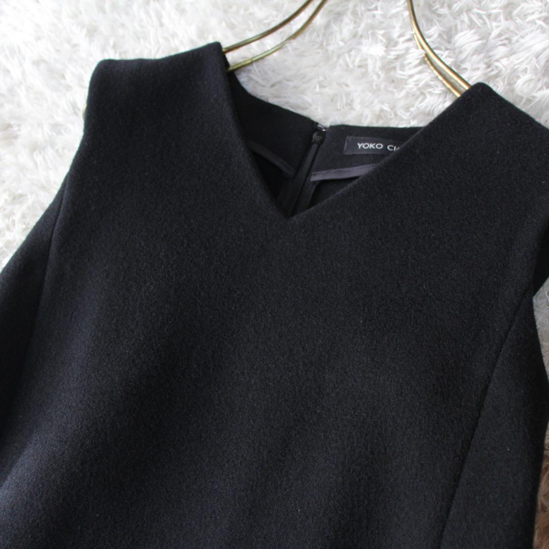 美品　ヨーコチャン フィッシュテール　ノースリーブワンピース　ウエストタック　黒