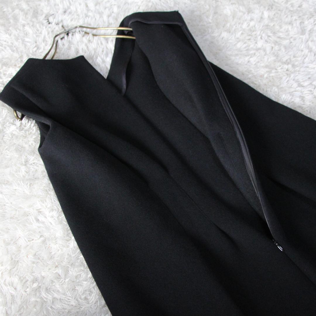 美品　ヨーコチャン フィッシュテール　ノースリーブワンピース　ウエストタック　黒