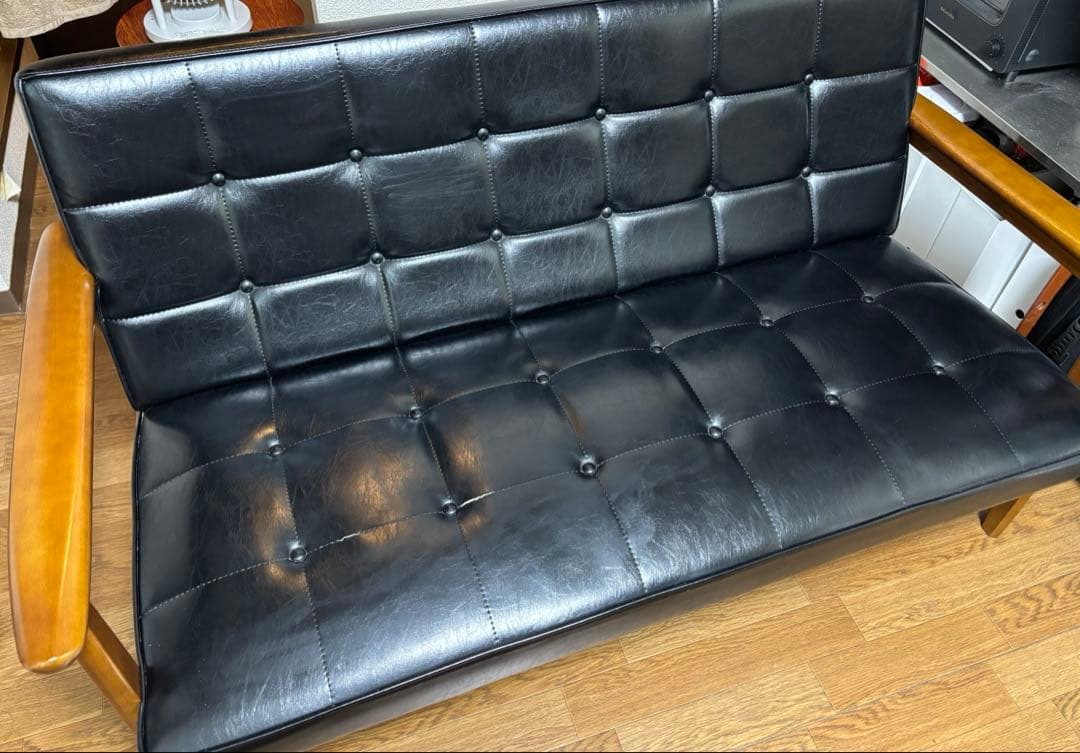 カリモク60 Kチェア　2シーター　ブラック