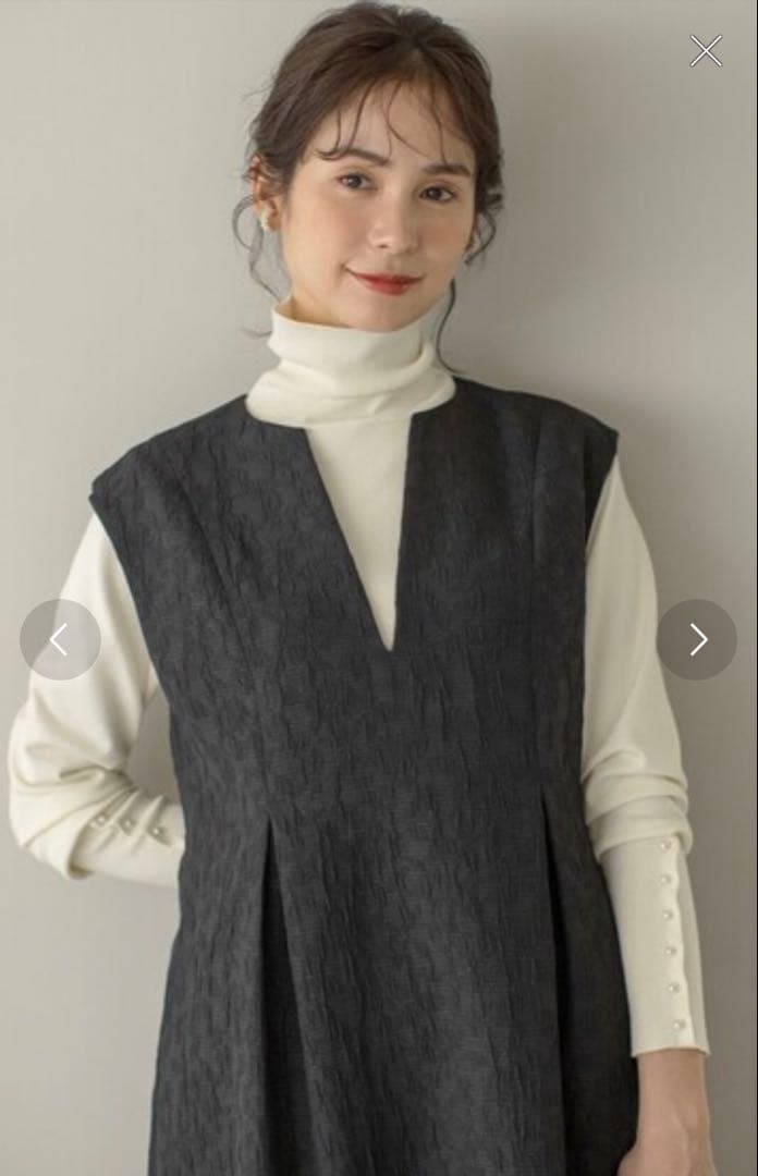 組曲 フラワーラメジャカード ジャンパースカート