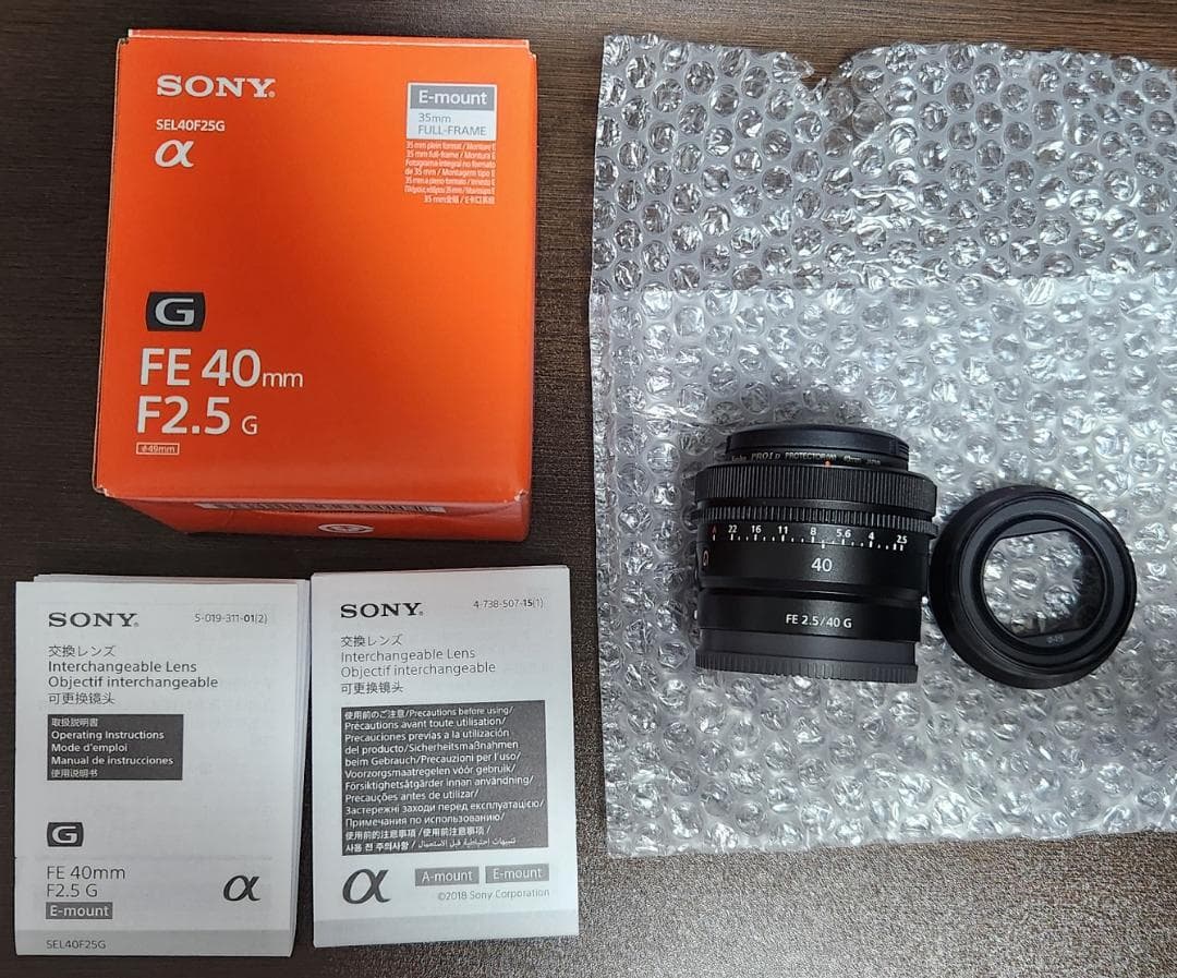 美品 SONY FE 40mm F2.5 G SEL40F25G プロテクター付