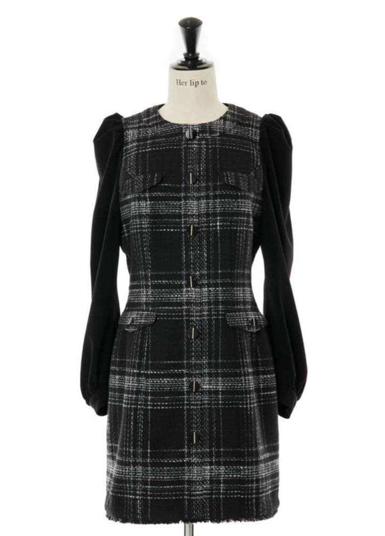 ワンピース herlipto Gabriel tweed mini dress