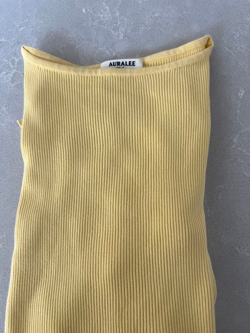AURALEE リブ編みイエロートップス サイズ1