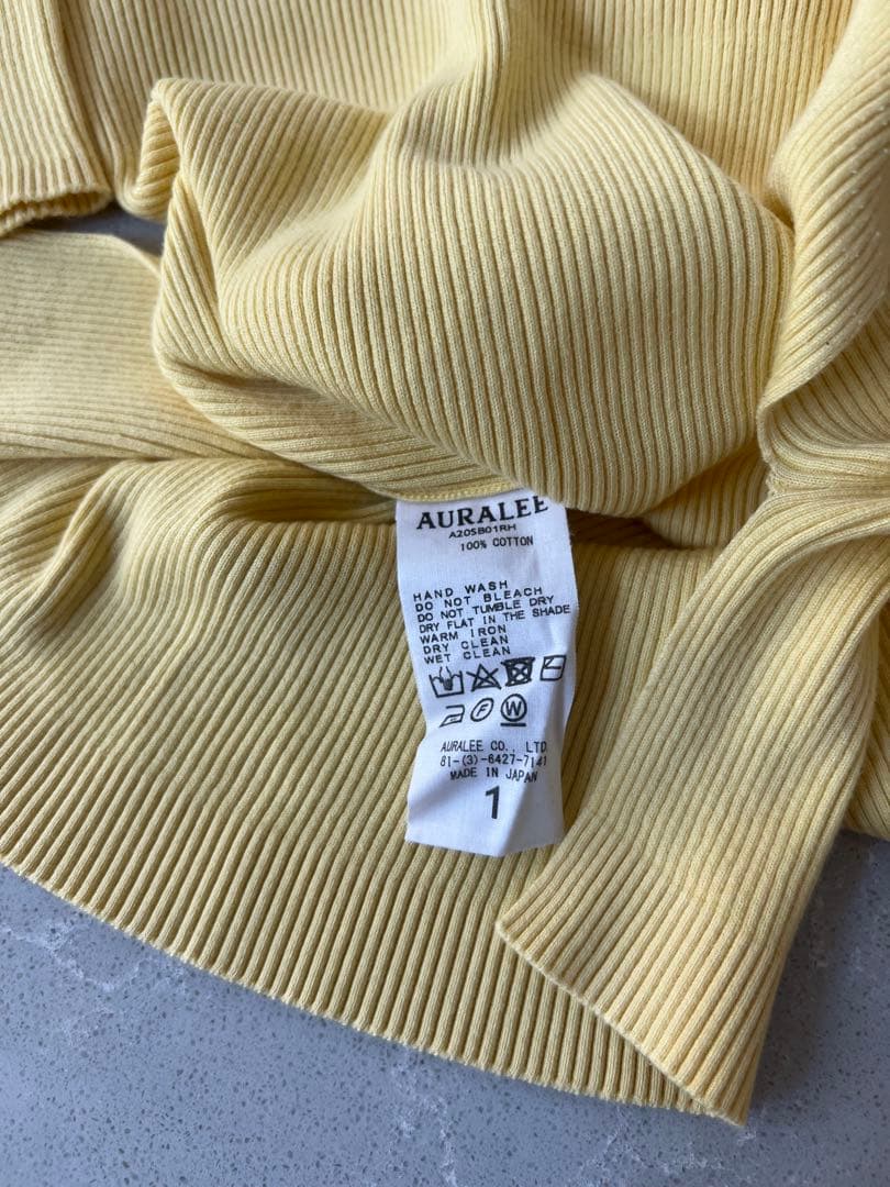 AURALEE リブ編みイエロートップス サイズ1