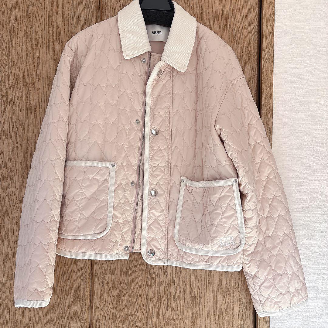 FURFUR ハートキルティングブルゾン ピンク