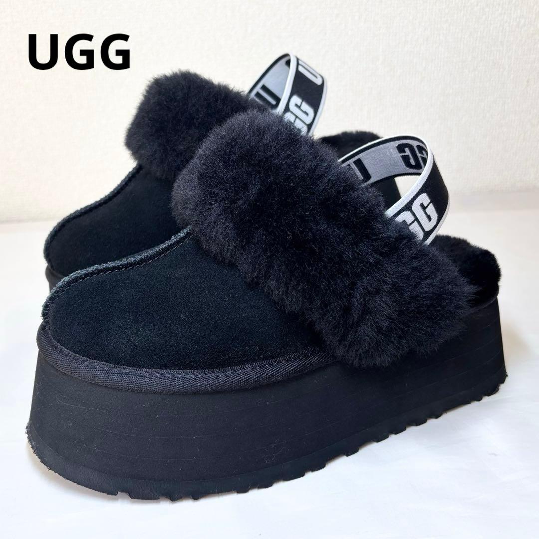 【美品】　UGG 　ファンケット　ムートン　サンダル　ブーツ　ファー　22cm