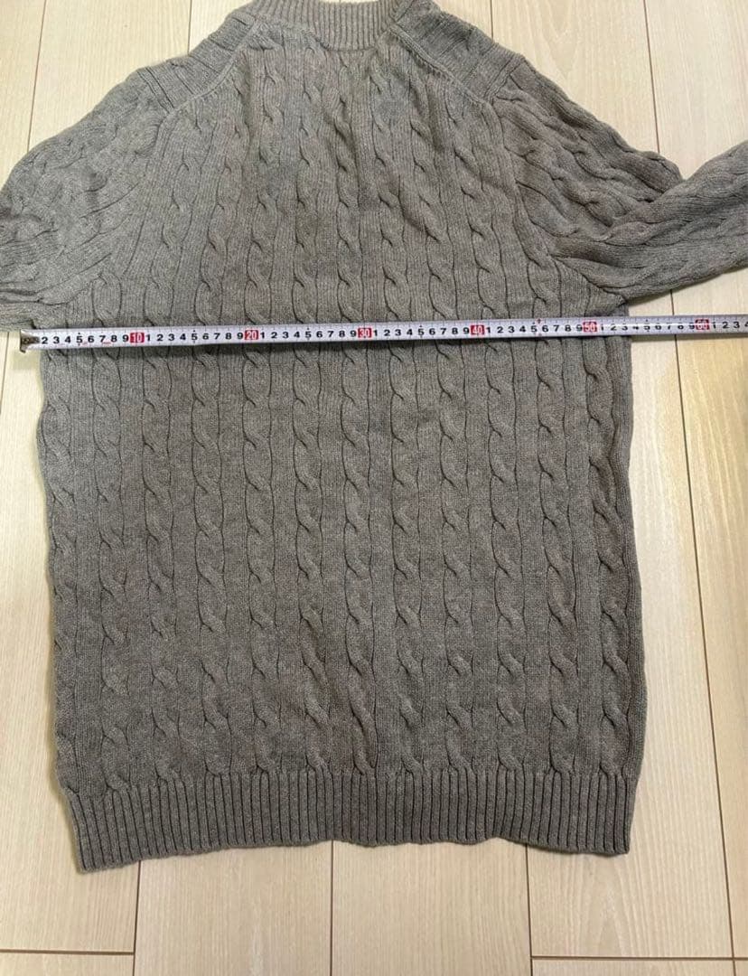 Polo Ralph Laurenグレー ケーブルニット ハーフジップ　XXL