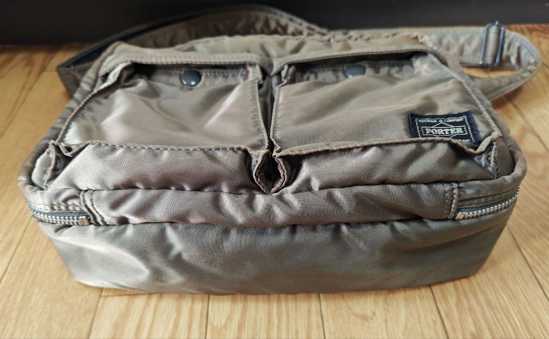 希少 廃盤 PORTER タンカー ショルダーバッグ 2層 グレー 玉虫色 茶