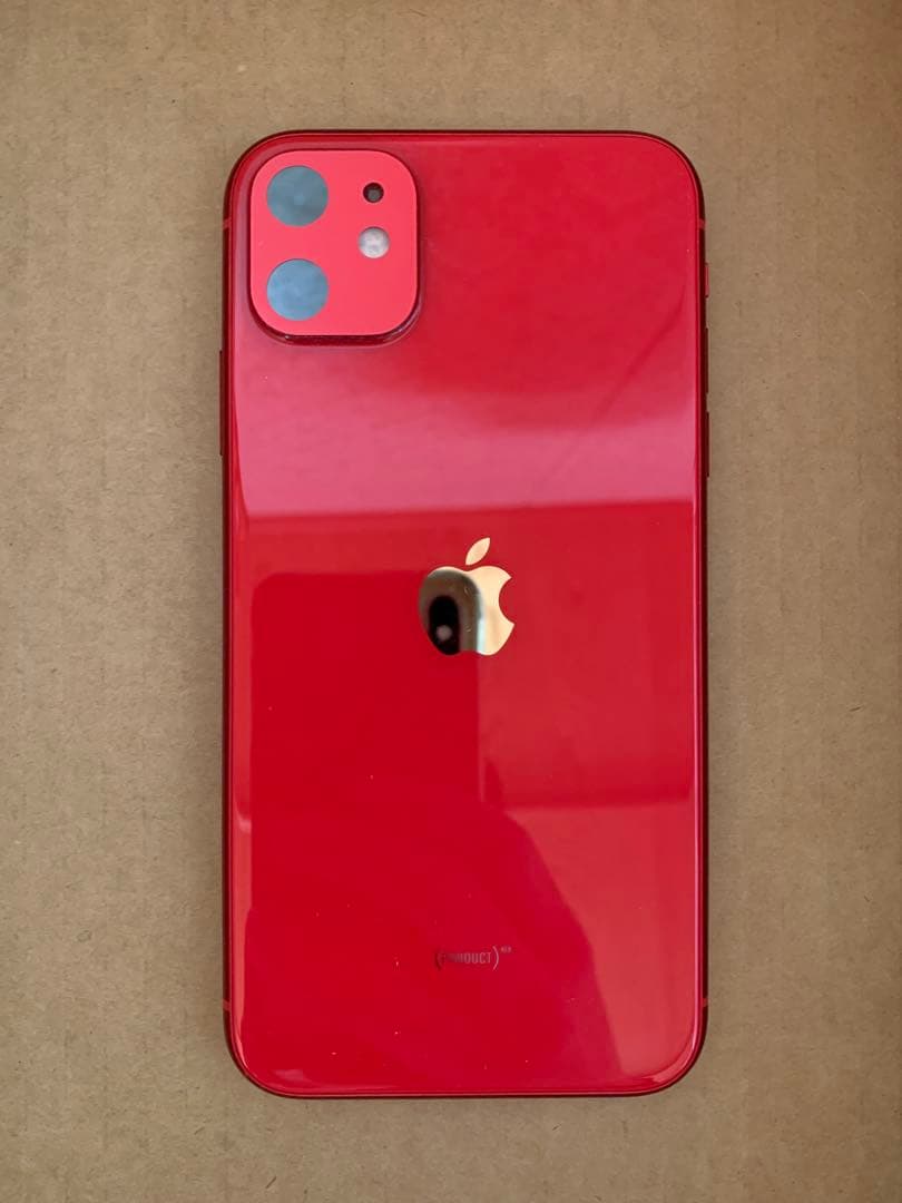 Apple iPhone 11 本体 レッド カバー付き