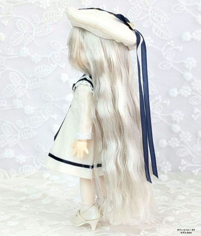 【ピコニーモP専用】レースセーラーワンピース ホワイト×ネイビー 897