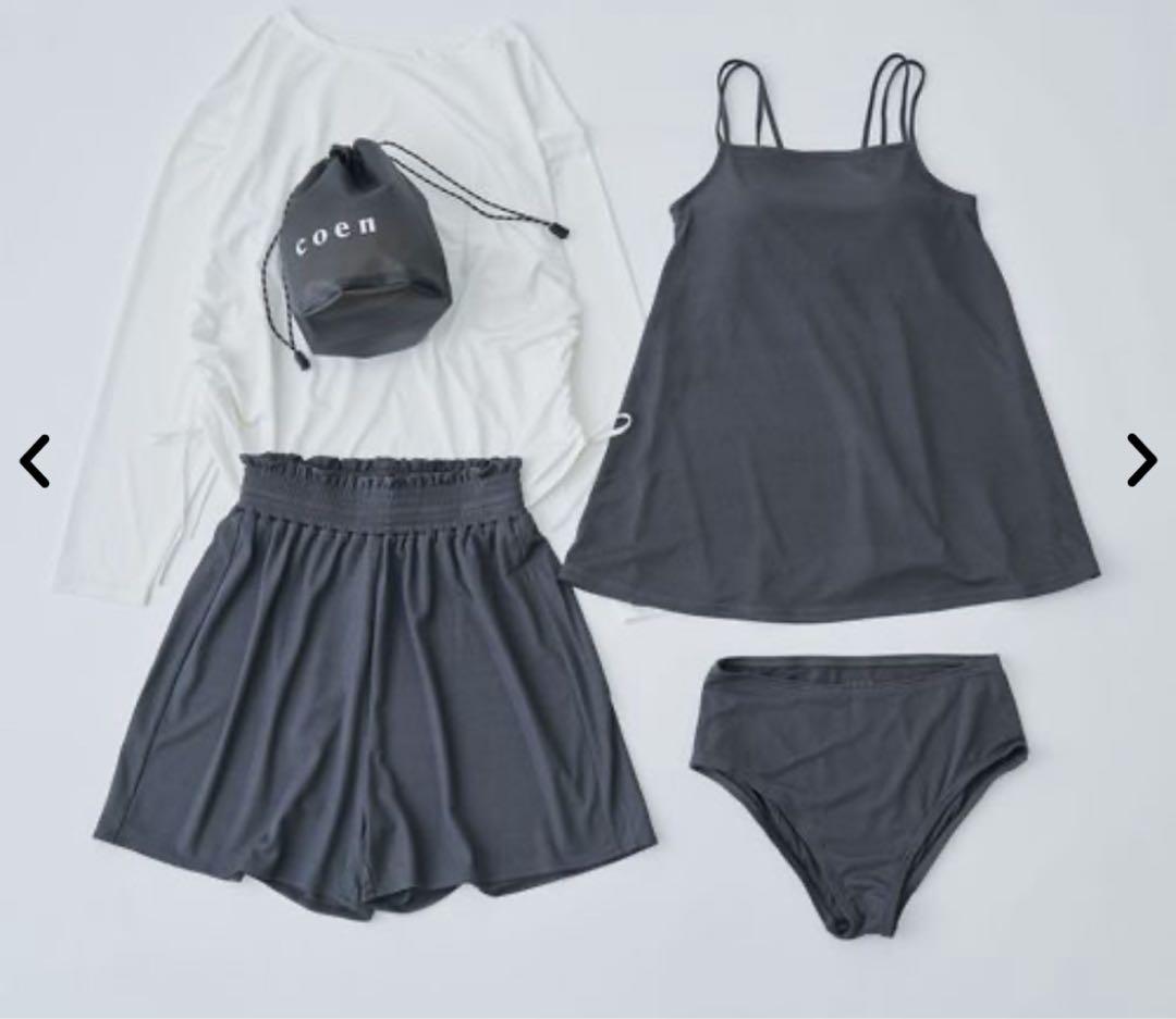 coen フレアキャミソールスイムウェア　5点セット