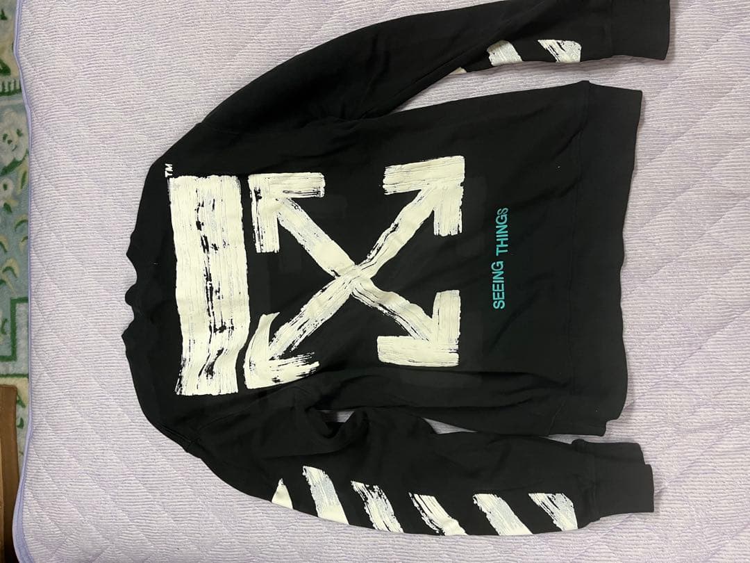 OFF-WHITE MAIN LABEL ブラック トレーナー