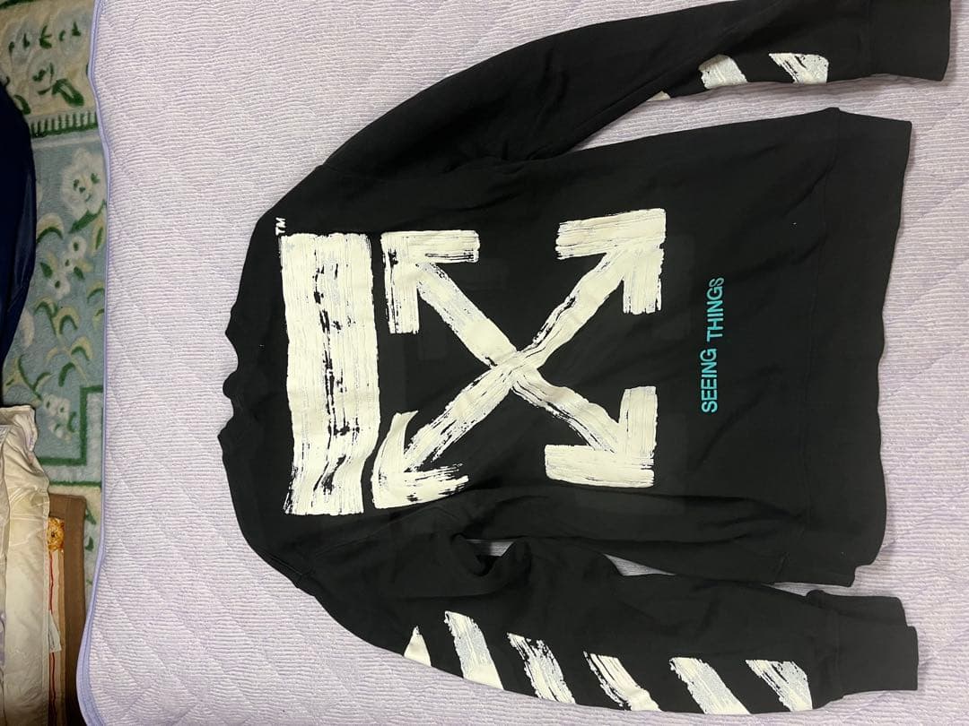 OFF-WHITE MAIN LABEL ブラック トレーナー