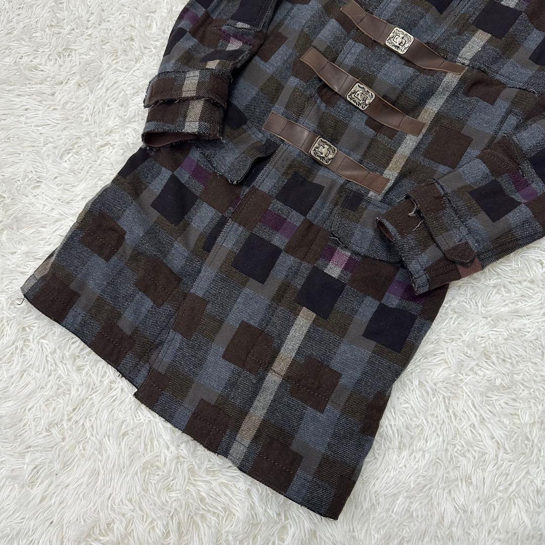 希少　マリテフランソワジルボー　スタッズ　パッチワーク　ロングコート　Lサイズ