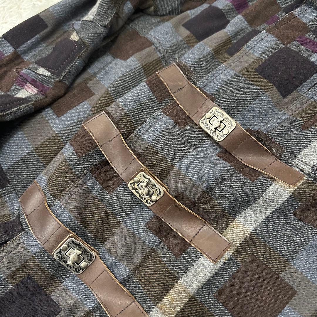 希少　マリテフランソワジルボー　スタッズ　パッチワーク　ロングコート　Lサイズ