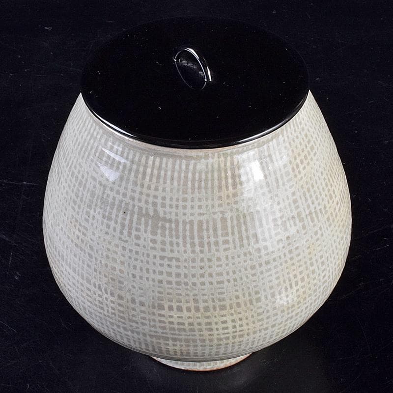 阿漕焼　福森比路志造　三島芋頭水指　銘洗心　前大徳大橋香林極め箱　VR7697B