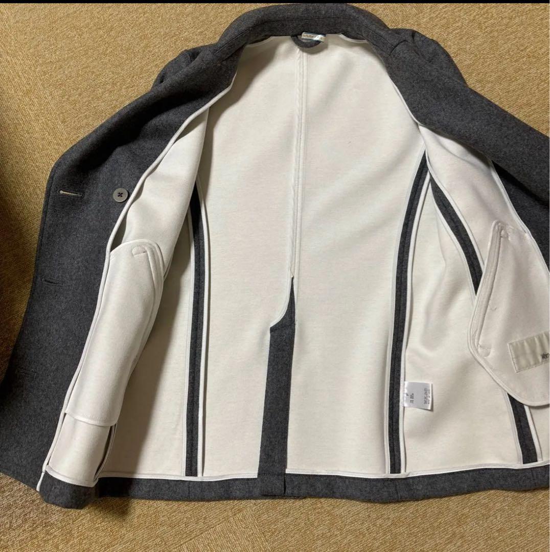 週末セール【美品】ウィムガゼット　グレー ウール ピーコート レディース