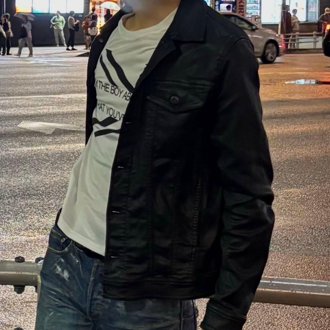 DIESEL ELSHAR コーティングデニムジャケット ブラック Sサイズ