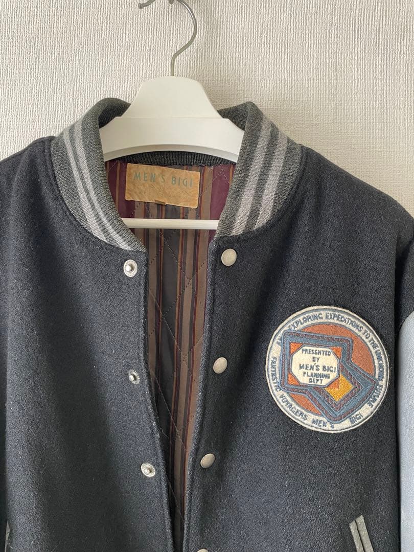 ボ*ン様 80年代ヴィンテージ　MEN'S BIGI スタジャン 黒/グレー