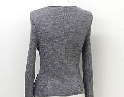 極美品 FOXEYフォクシー シェイプリブカーディガン グレー 38