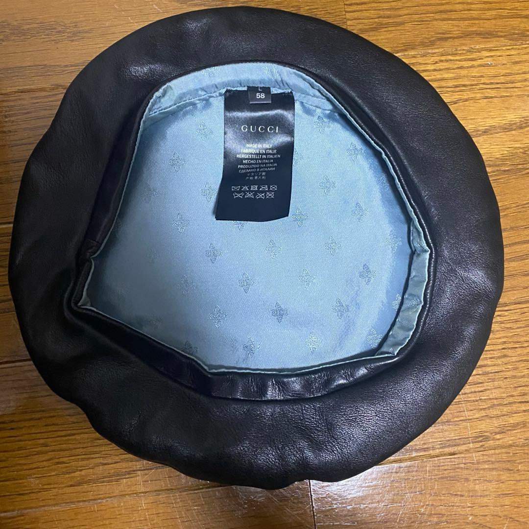 GUCCI グッチ レザー ベレー