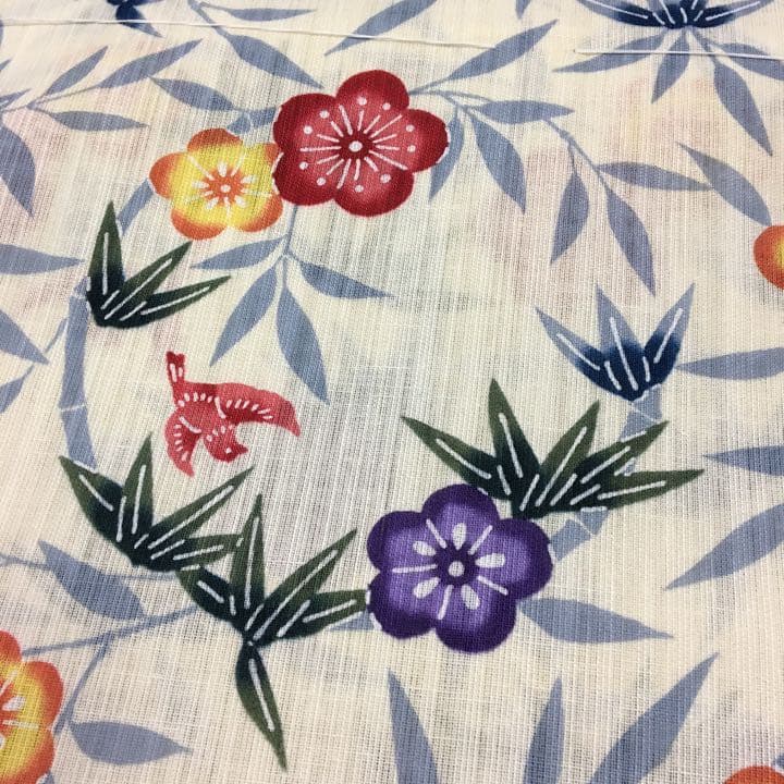 新品 源氏物語 紅型調ゆかた 浴衣 反物 沖縄 和装 着物 半幅帯 兵児帯