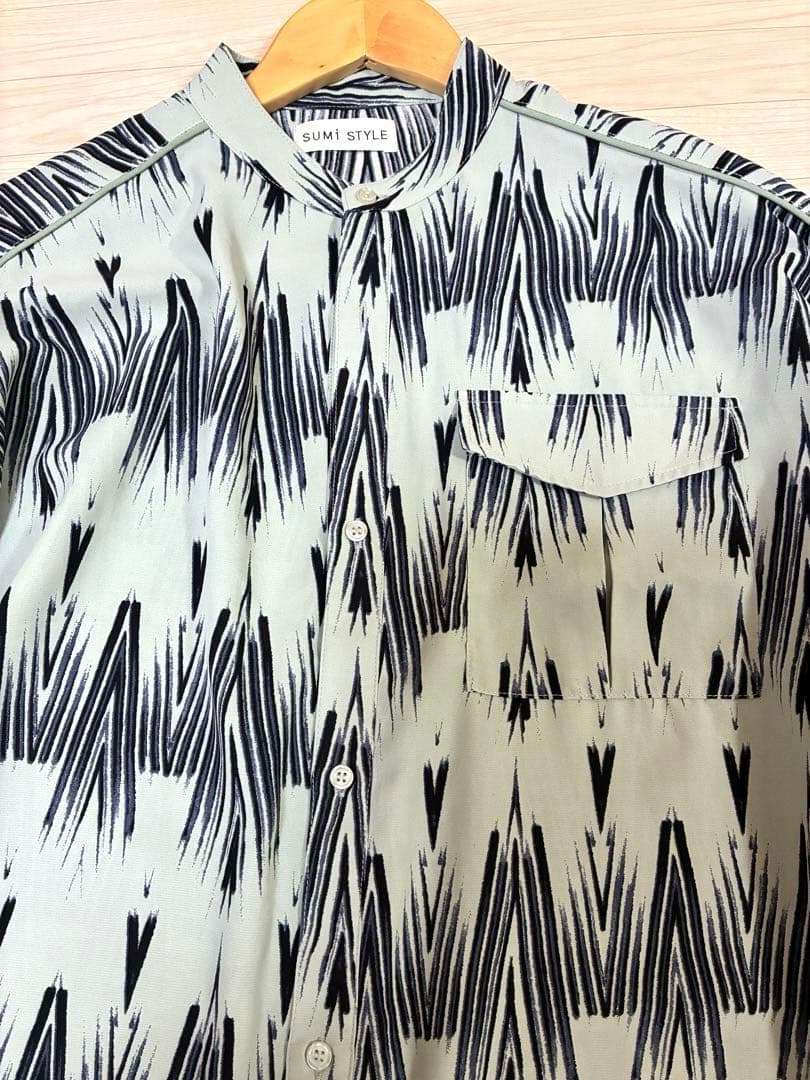 【美品】イアパピヨネ 七分袖アンダープリーツ柄プリントワンピース