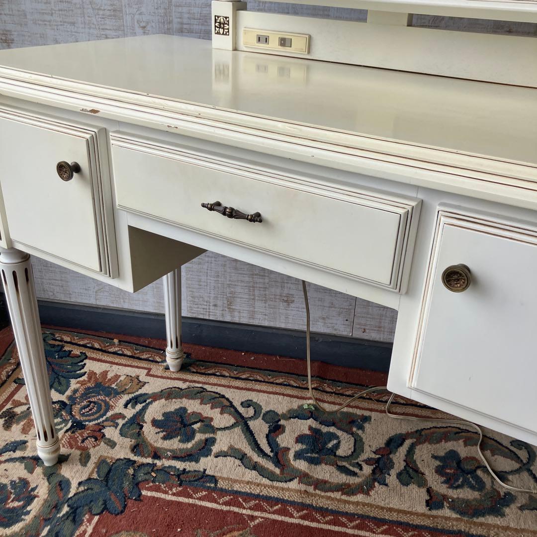 フランスベッド ロココ クラシカル 木製ドレッサー 化粧台 古家具 ビンテージ