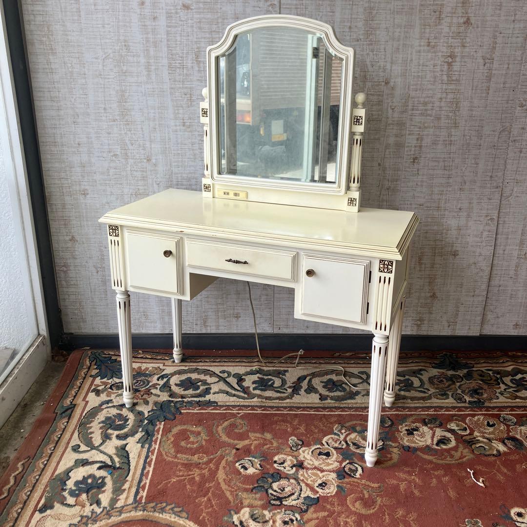 フランスベッド ロココ クラシカル 木製ドレッサー 化粧台 古家具 ビンテージ