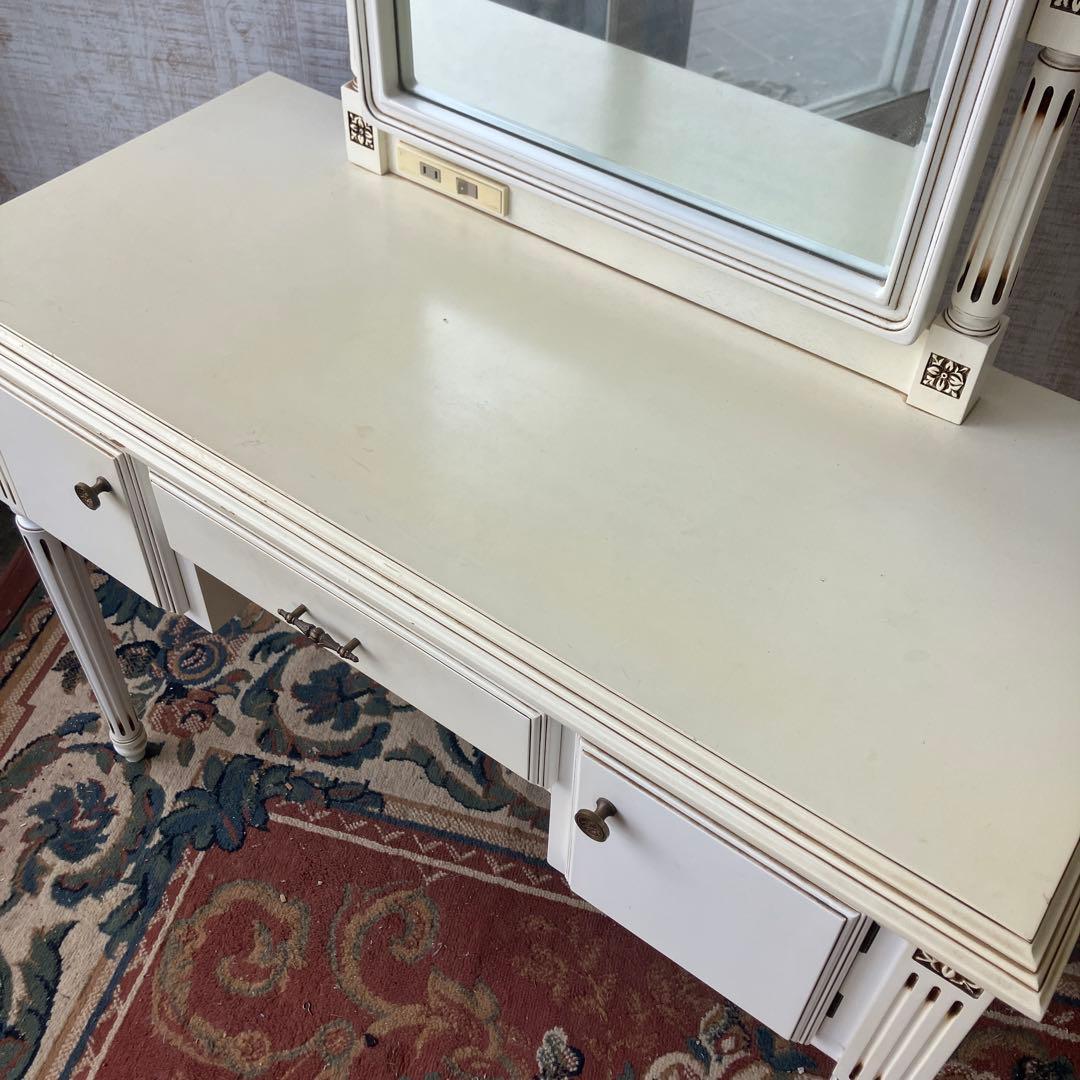 フランスベッド ロココ クラシカル 木製ドレッサー 化粧台 古家具 ビンテージ