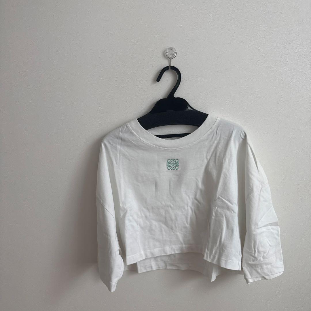 LOEWE ホワイト クロップドTシャツ