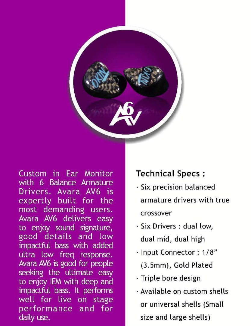 Avara AV6 カスタム iem