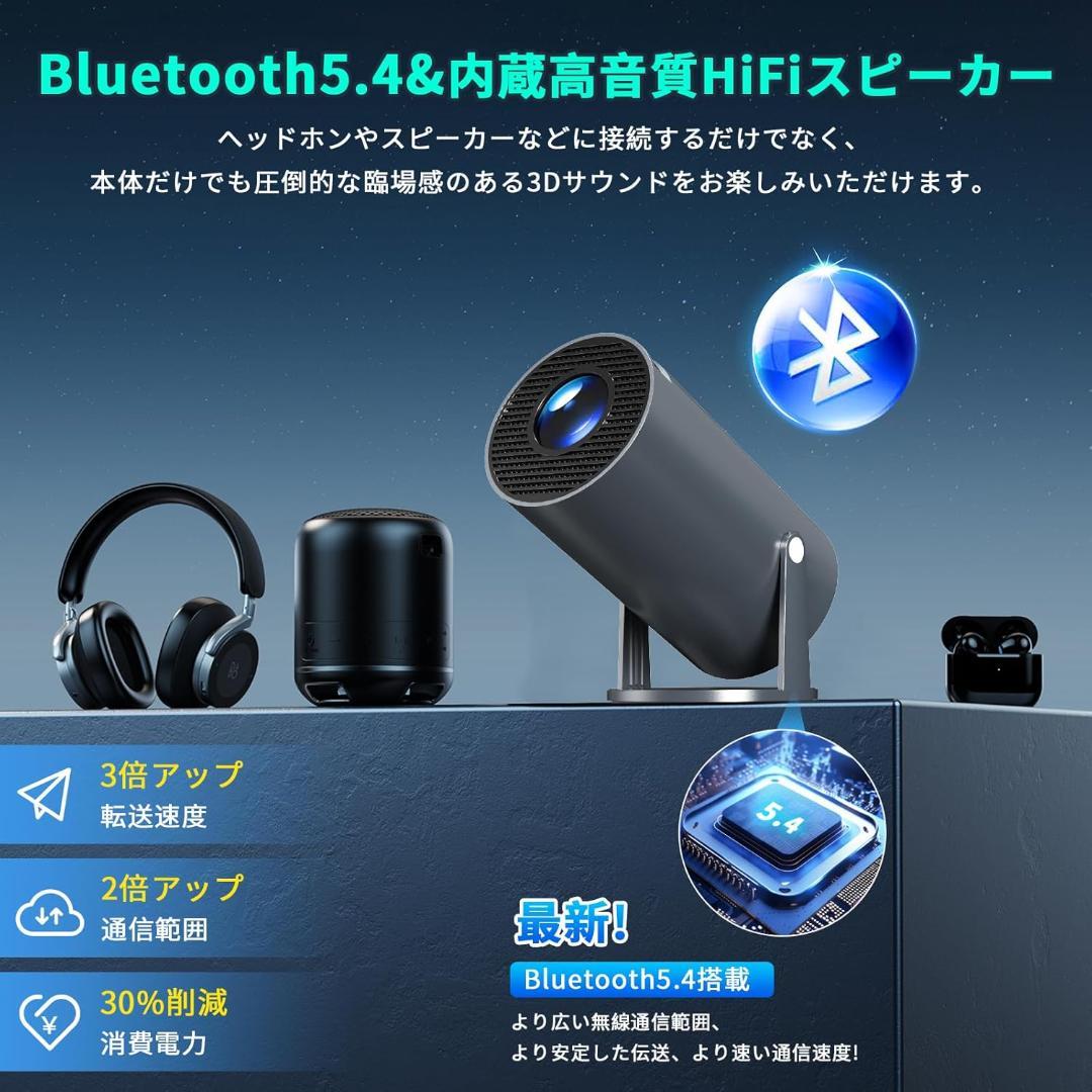 プロジェクター 家庭用【最新進化Android TV搭載！・4K対応・270°回