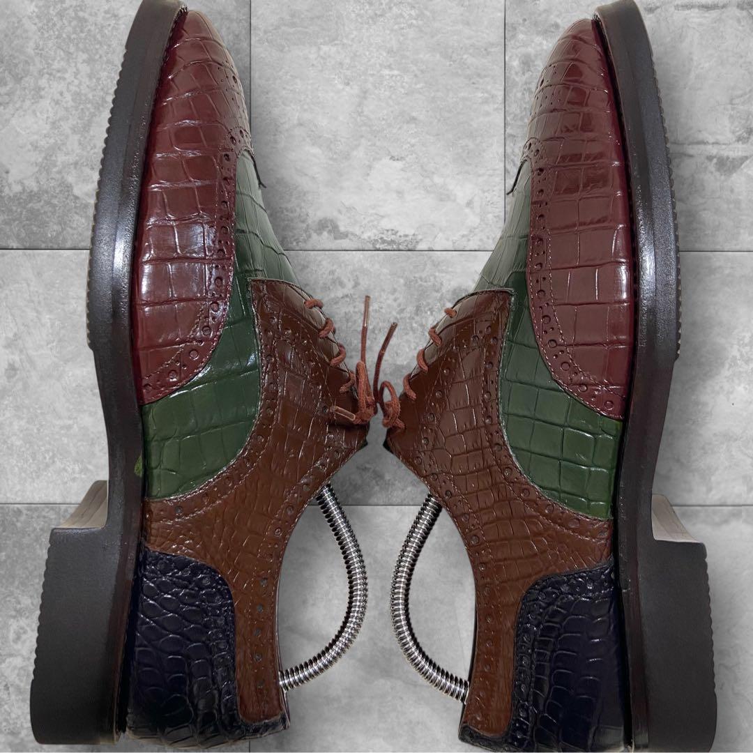 値下げ依頼品 オーダーメイド リアルクロコダイルレザー ビブラム ドレスシューズ