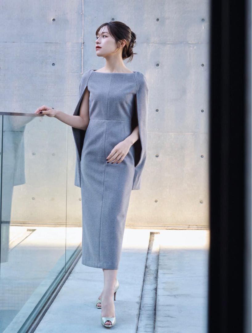 ワンピース laubeblanc Narrow line Cape Dress M