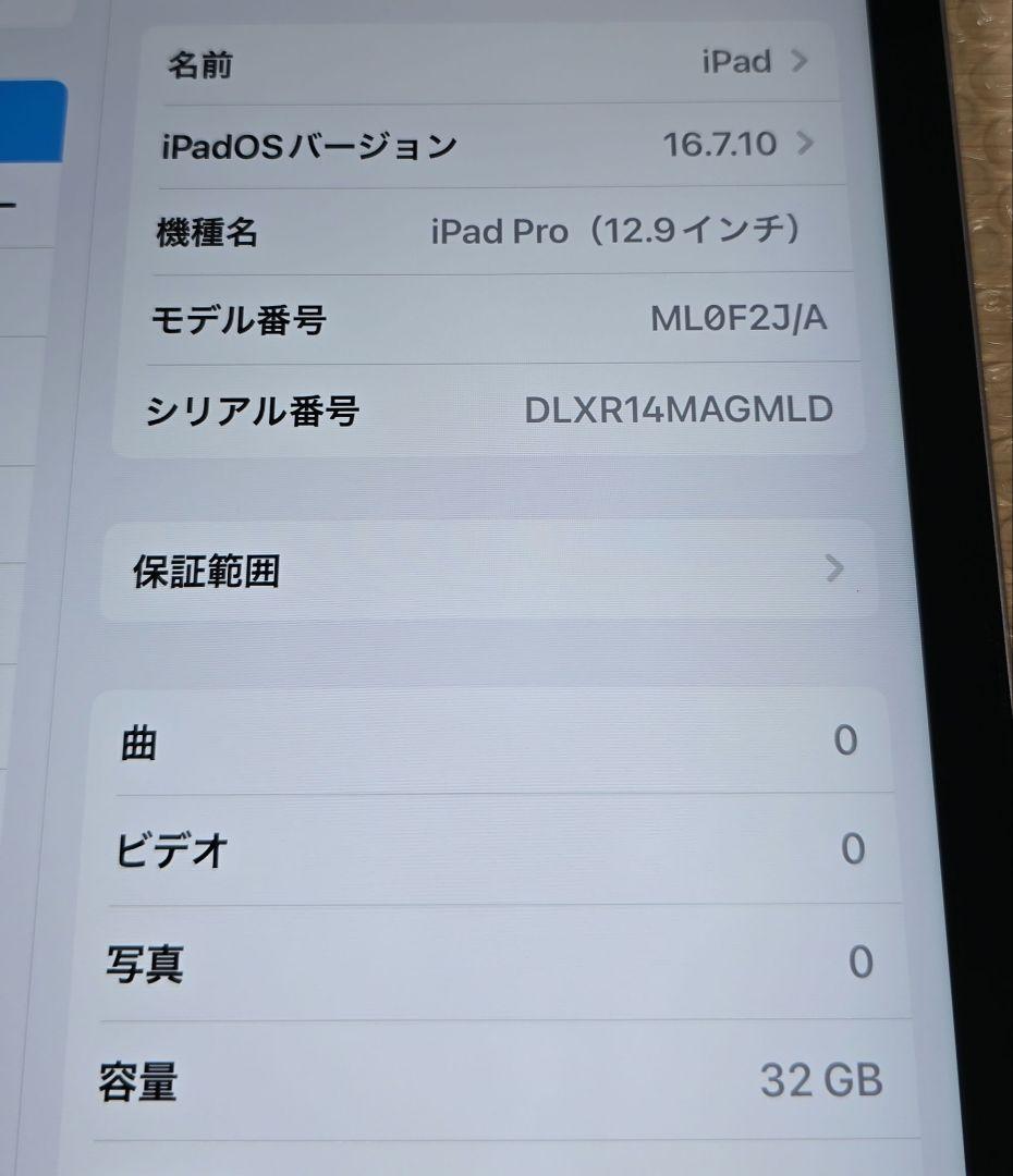 と*ん様 比較的美品■iPad Pro 12.9インチ■第1世代■バッテリー極良