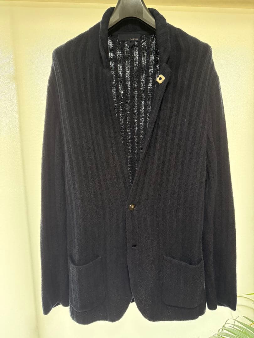 LARDINI コットンナイロン　カーディガンジャケット　NAVY Mサイズ