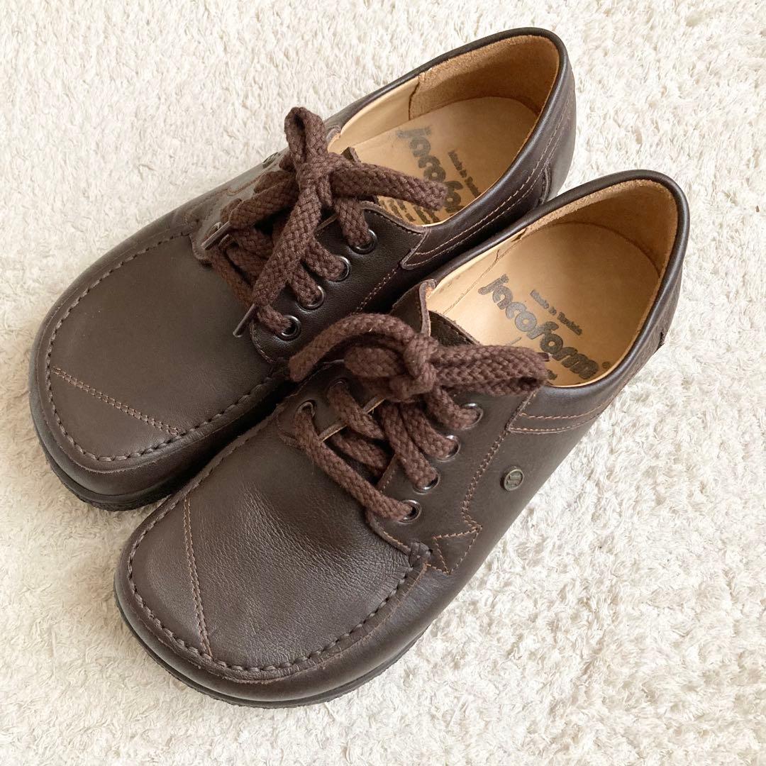 jacoform ヤコフォーム　レザー　コンフォートシューズ　茶　ブラウン