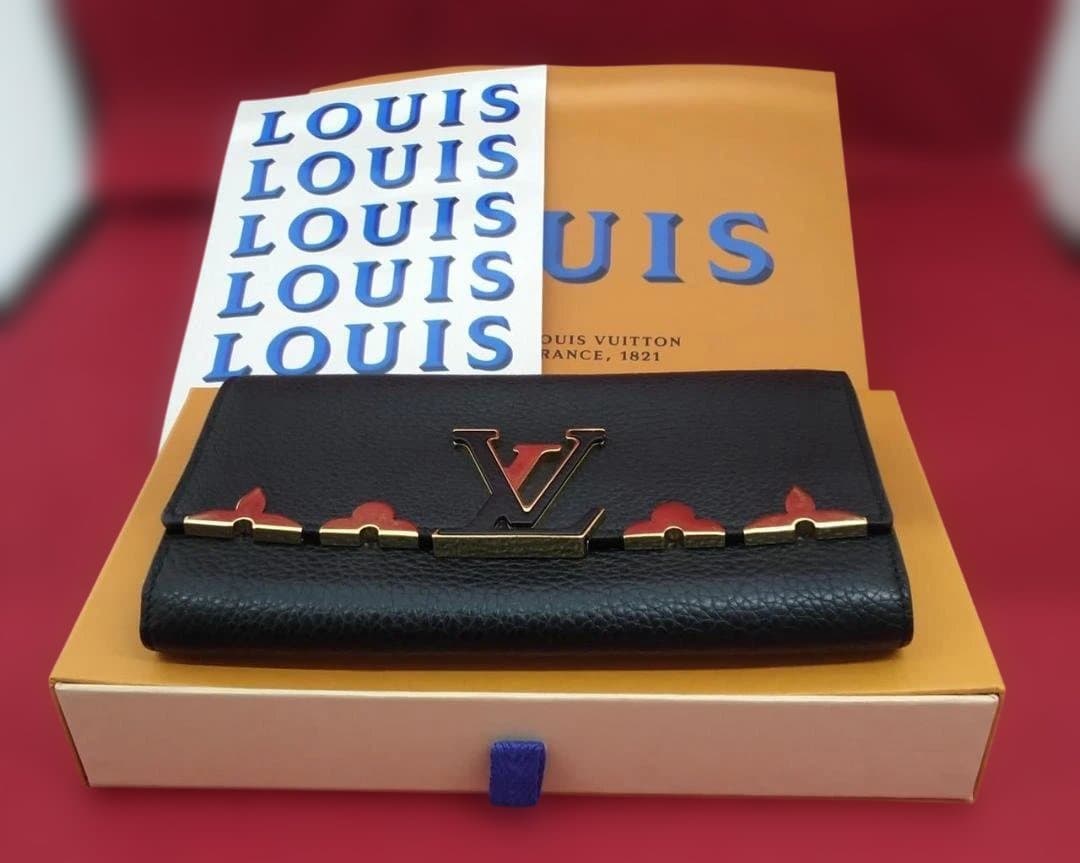 LOUIS VUITTON 黒 長財布　ポルトフォイヌ・カプシーヌ