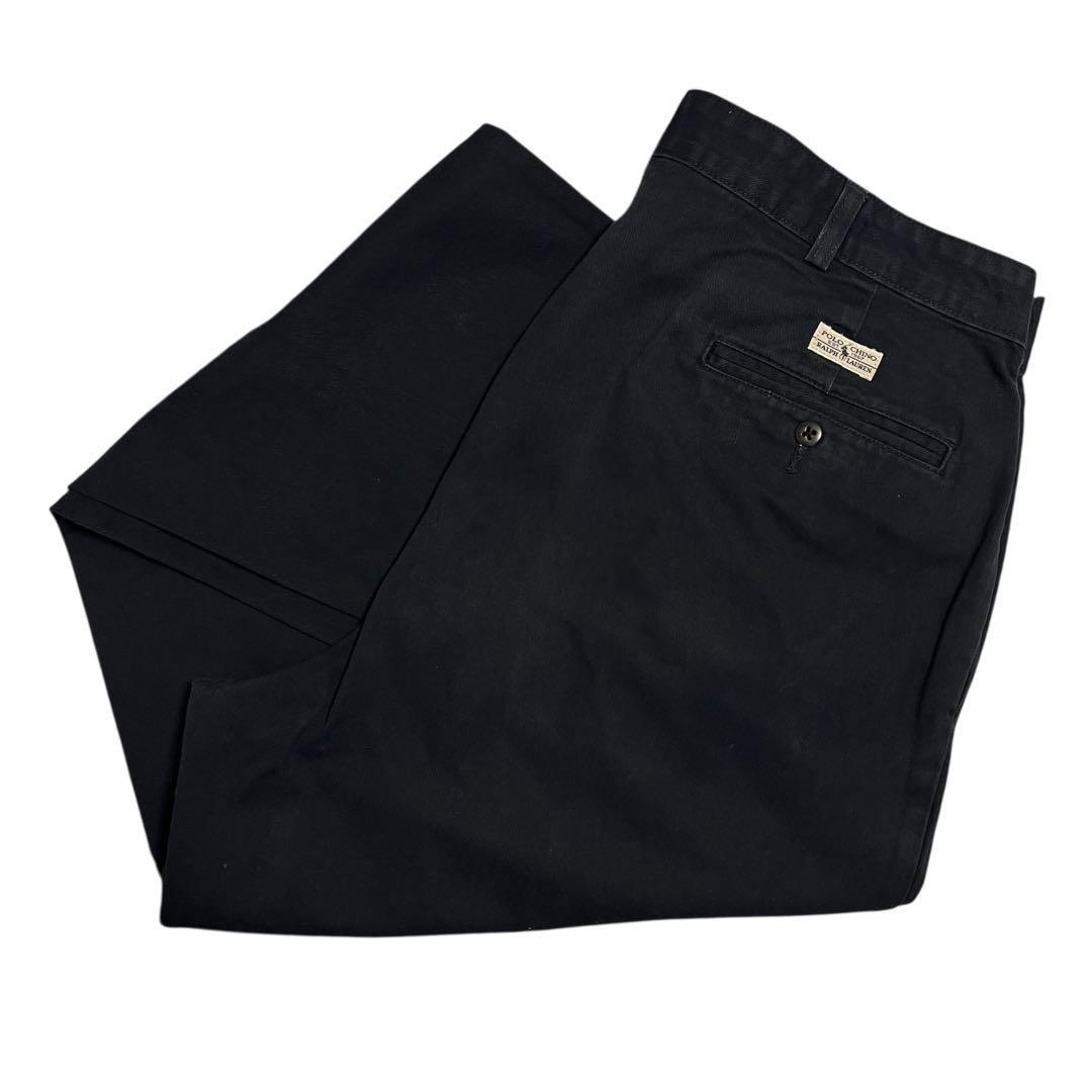 極美品　90s ANDREW PANT W36 L30 ネイビー　ポロチノ