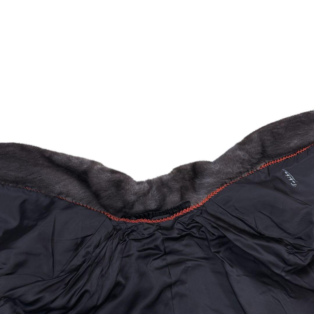 ブルーアイリスミンク ケープ リアルファー プリーツ レディース