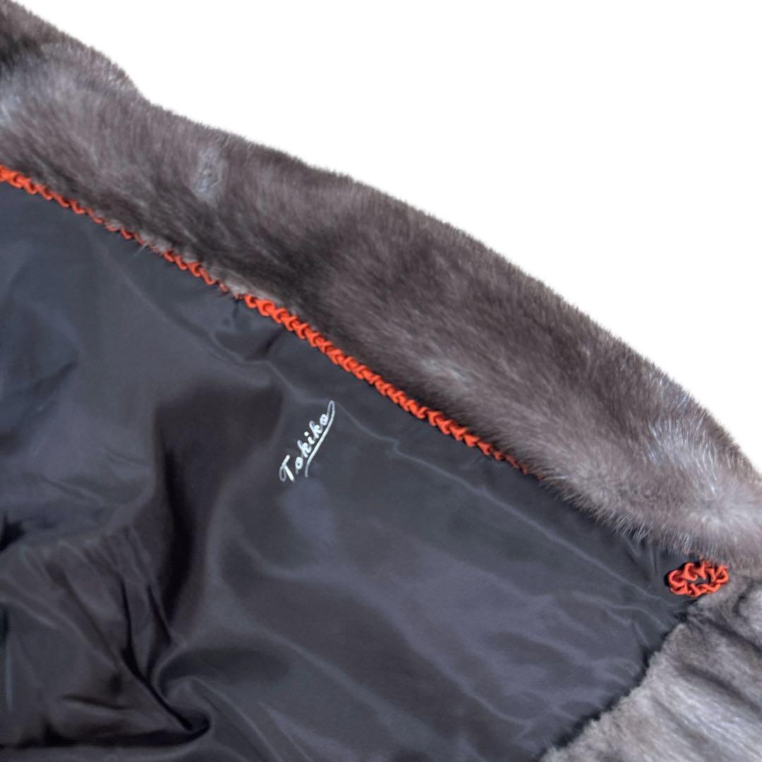 ブルーアイリスミンク ケープ リアルファー プリーツ レディース