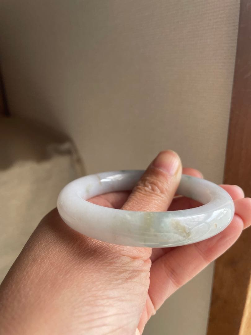 新入荷 ミャンマー 翡翠バングル 氷糯 55-57