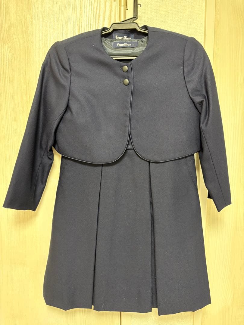 familiar お受験　セットアップワンピース　115cm ネイビー