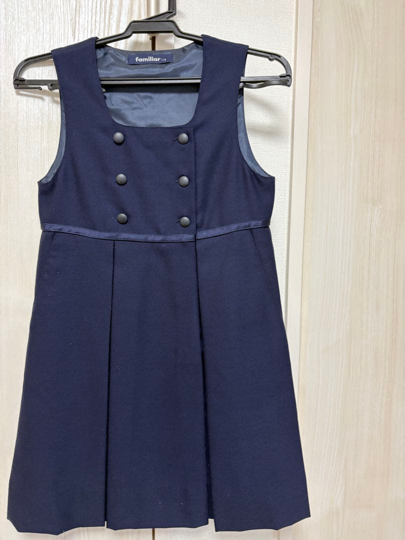 familiar お受験　セットアップワンピース　115cm ネイビー